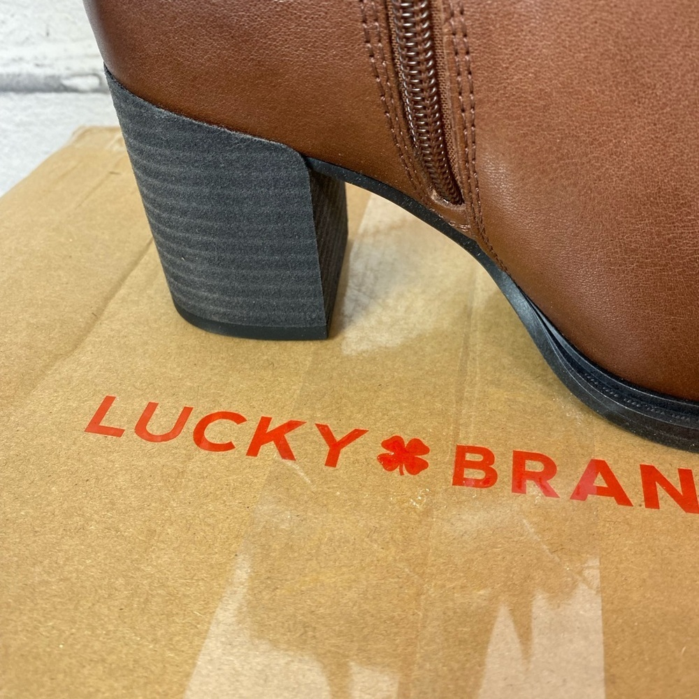 Lucky Brand Brown Almond Toe Ankle Boots Booties LK-Achelle Boots Size 5.5 NEW - Picture 7 of 11